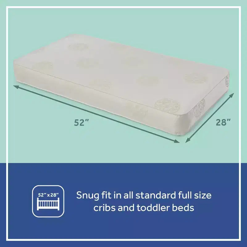 Materasso Sealy Cotton Cozy Rest a 2 stadi per culla e lettino: ipoallergenico, con rivestimento impermeabile, rigidità media, spessore 14 cm