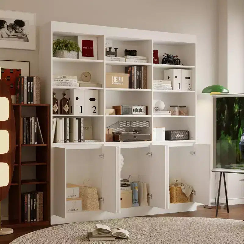 Famapy Libreria Grande Bianca: Ampio Spazio di Archiviazione in un Design Minimalista