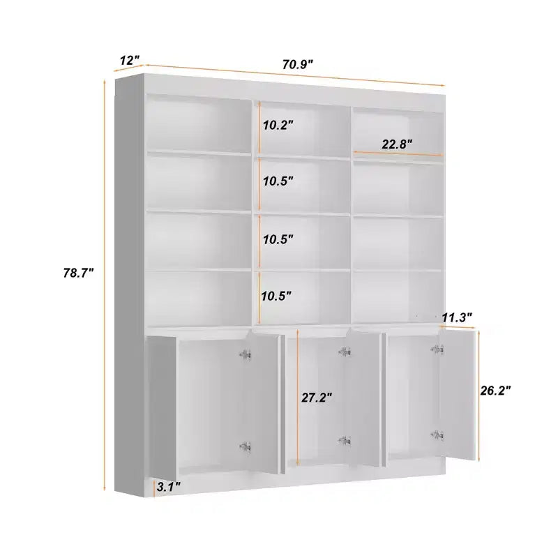 Famapy Libreria Grande Bianca: Ampio Spazio di Archiviazione in un Design Minimalista