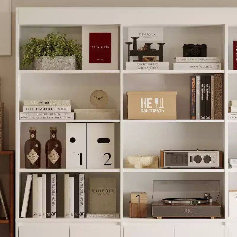 Famapy Libreria Grande Bianca: Ampio Spazio di Archiviazione in un Design Minimalista