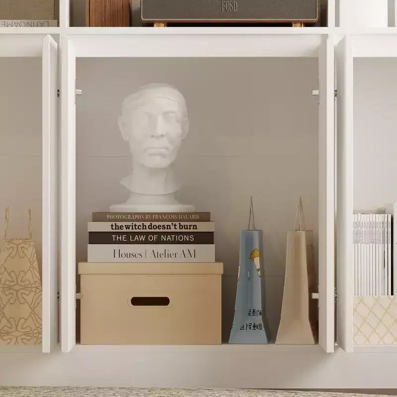 Famapy Libreria Grande Bianca: Ampio Spazio di Archiviazione in un Design Minimalista