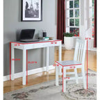 Kings Brand Furniture Scrivania per laptop/scrittura Duluth (bianca)