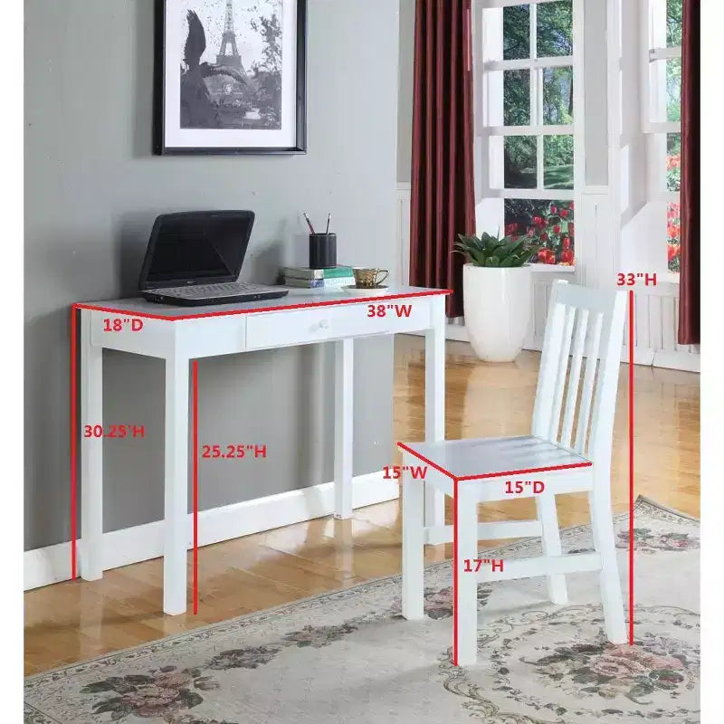 Kings Brand Furniture Scrivania per laptop/scrittura Duluth (bianca)