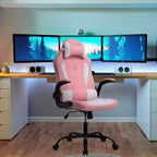 BestMassage Sedia da Gaming, Sedia da Ufficio, Sedia da Scrivania per Computer con Supporto Lombare e Poggiatesta Regolabile, Sedia da Gamer in Pelle PU per Adulti