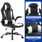 BestMassage Sedia da Gaming, Sedia da Ufficio, Sedia da Scrivania per Computer con Supporto Lombare e Poggiatesta Regolabile, Sedia da Gamer in Pelle PU per Adulti