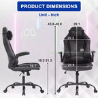 BestMassage Sedia da Gaming, Sedia da Ufficio, Sedia da Scrivania per Computer con Supporto Lombare e Poggiatesta Regolabile, Sedia da Gamer in Pelle PU per Adulti