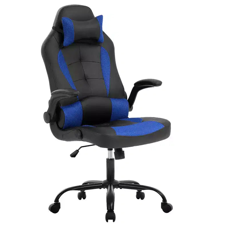 BestMassage Sedia da Gaming, Sedia da Ufficio, Sedia da Scrivania per Computer con Supporto Lombare e Poggiatesta Regolabile, Sedia da Gamer in Pelle PU per Adulti