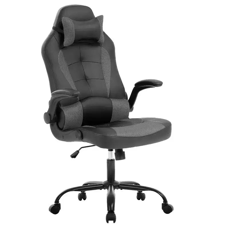 BestMassage Sedia da Gaming, Sedia da Ufficio, Sedia da Scrivania per Computer con Supporto Lombare e Poggiatesta Regolabile, Sedia da Gamer in Pelle PU per Adulti