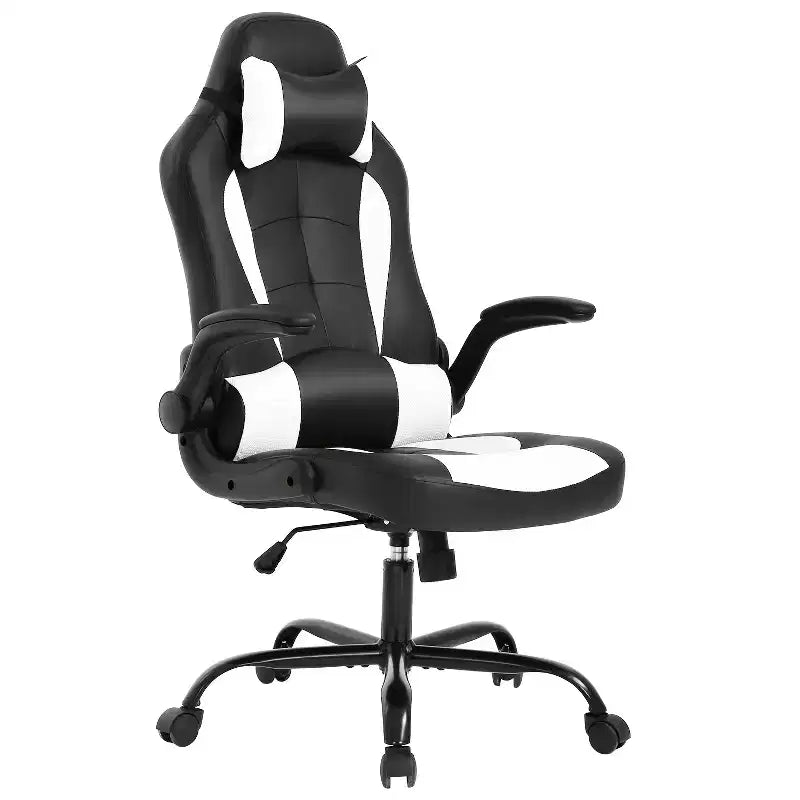 BestMassage Sedia da Gaming, Sedia da Ufficio, Sedia da Scrivania per Computer con Supporto Lombare e Poggiatesta Regolabile, Sedia da Gamer in Pelle PU per Adulti