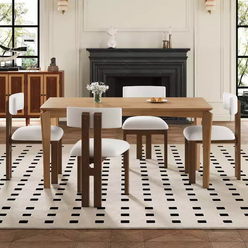 Christopher Knight Home Willow Set da Pranzo Imbottito 5 Pezzi in Legno e Metallo