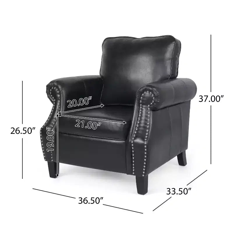 GDFStudio Dowd 36,50 Poltrona da club in similpelle con borchie