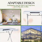 Kings Brand Furniture Scrivania da ufficio Logan con cassetti, vassoio tastiera e struttura a X Scrivania per computer, scrivania, scrivania da ufficio