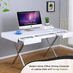 Kings Brand Furniture Scrivania da ufficio Logan con cassetti, vassoio tastiera e struttura a X Scrivania per computer, scrivania, scrivania da ufficio