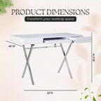 Kings Brand Furniture Scrivania da ufficio Logan con cassetti, vassoio tastiera e struttura a X Scrivania per computer, scrivania, scrivania da ufficio