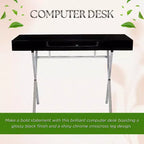 Kings Brand Furniture Scrivania da ufficio Logan con cassetti, vassoio tastiera e struttura a X Scrivania per computer, scrivania, scrivania da ufficio
