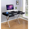 Kings Brand Furniture Logan Home Office Desk With Drawers Keyboard Tray And XLeg Frame  Computer Desk, Writing Desk, Office Desk