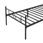 Struttura letto matrimoniale/una piazza e mezza/queen/king size con testiera e pediera, piattaforma letto in metallo, nero