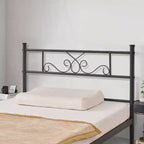 Struttura letto matrimoniale/una piazza e mezza/queen/king size con testiera e pediera, piattaforma letto in metallo, nero