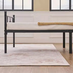 Struttura letto matrimoniale/una piazza e mezza/queen/king size con testiera e pediera, piattaforma letto in metallo, nero