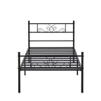 Struttura letto matrimoniale/una piazza e mezza/queen/king size con testiera e pediera, piattaforma letto in metallo, nero