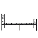 Struttura letto matrimoniale/una piazza e mezza/queen/king size con testiera e pediera, piattaforma letto in metallo, nero