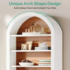 78.74 Scaffale, Libreria ad arco in legno con ripiani espositivi
