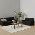 vidaXL Sofa Set Black Polyester, Metal, Textilene, Plywood