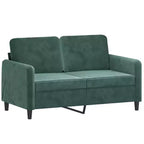 vidaXL Set Divani a 3 Pezzi in Velluto Verde Scuro - Robusta Struttura in Metallo/Compensato, Seduta Comoda Imbottita in Schiuma per Salotto