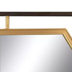 Specchio da parete Storied Home Hexagon 2-Tone con cornice in metallo, Nero e Oro