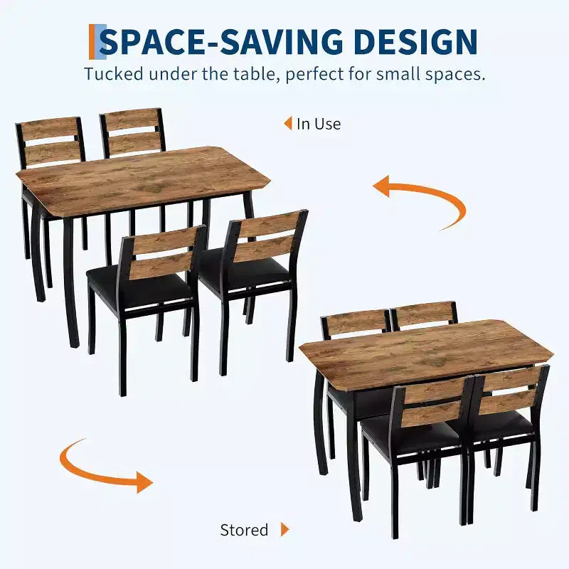 Set da pranzo da 5 pezzi per 4 persone, tavolo da cucina moderno e 4 sedie, struttura in metallo salvaspazio, per piccoli appartamenti, sala da pranzo