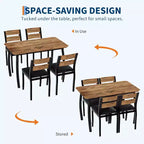 Set da pranzo da 5 pezzi per 4 persone, tavolo da cucina moderno e 4 sedie, struttura in metallo salvaspazio, per piccoli appartamenti, sala da pranzo