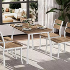 Set da pranzo da 5 pezzi per 4 persone, tavolo da cucina moderno e 4 sedie, struttura in metallo salvaspazio, per piccoli appartamenti, sala da pranzo