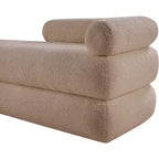 Meridian Furniture, Panca Kennedy in tessuto effetto montone Teddy
