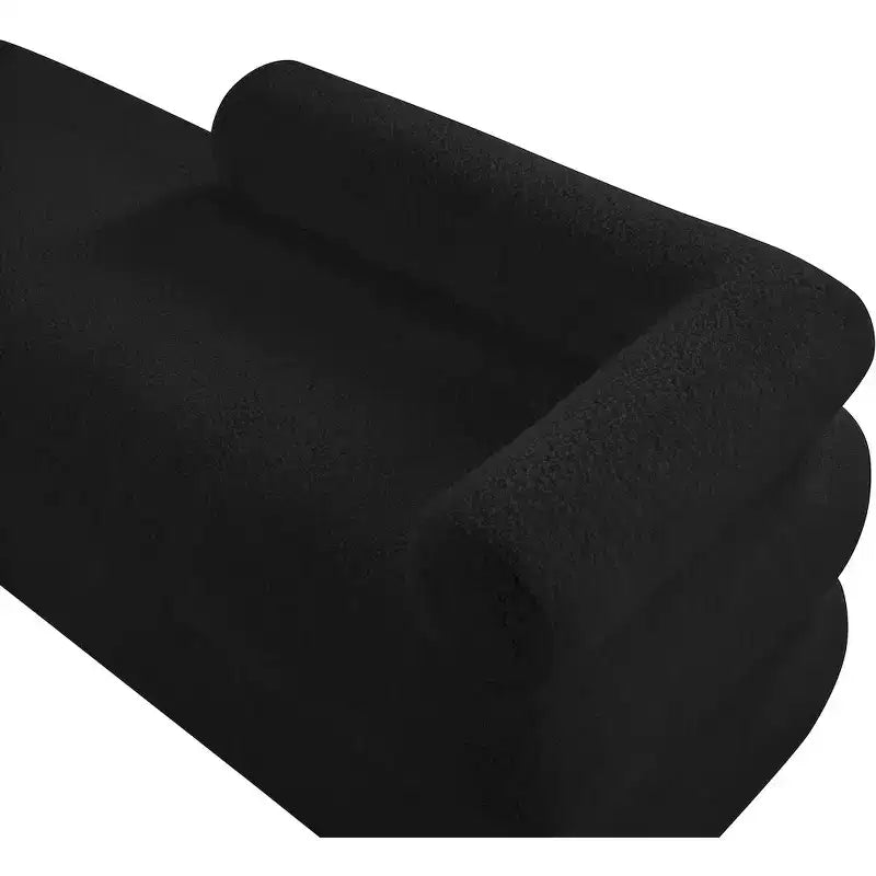 Meridian Furniture, Panca Kennedy in tessuto effetto montone Teddy