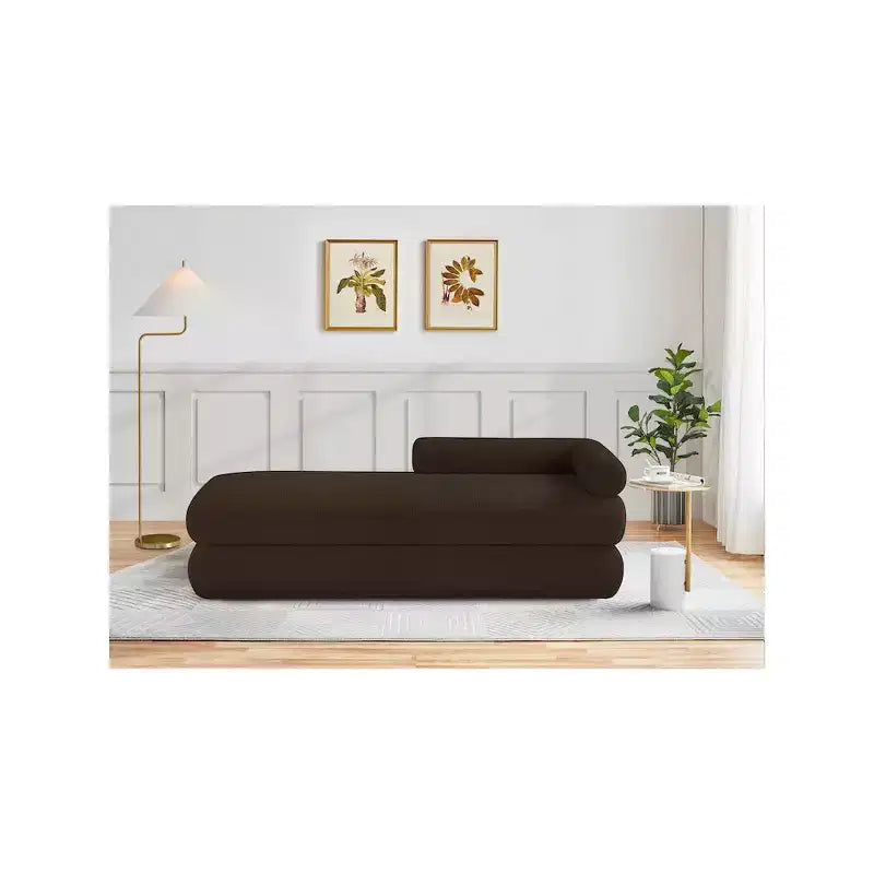 Meridian Furniture, Panca Kennedy in tessuto effetto montone Teddy