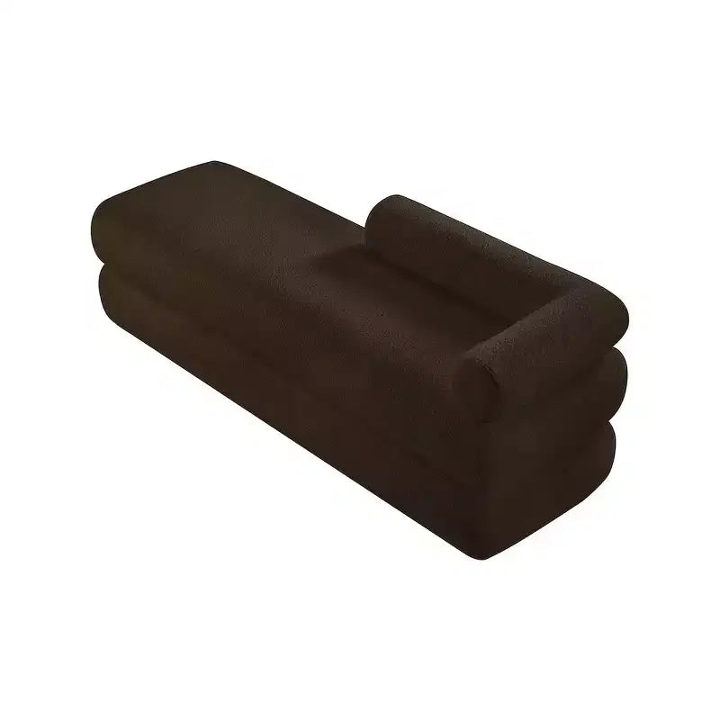 Meridian Furniture, Panca Kennedy in tessuto effetto montone Teddy
