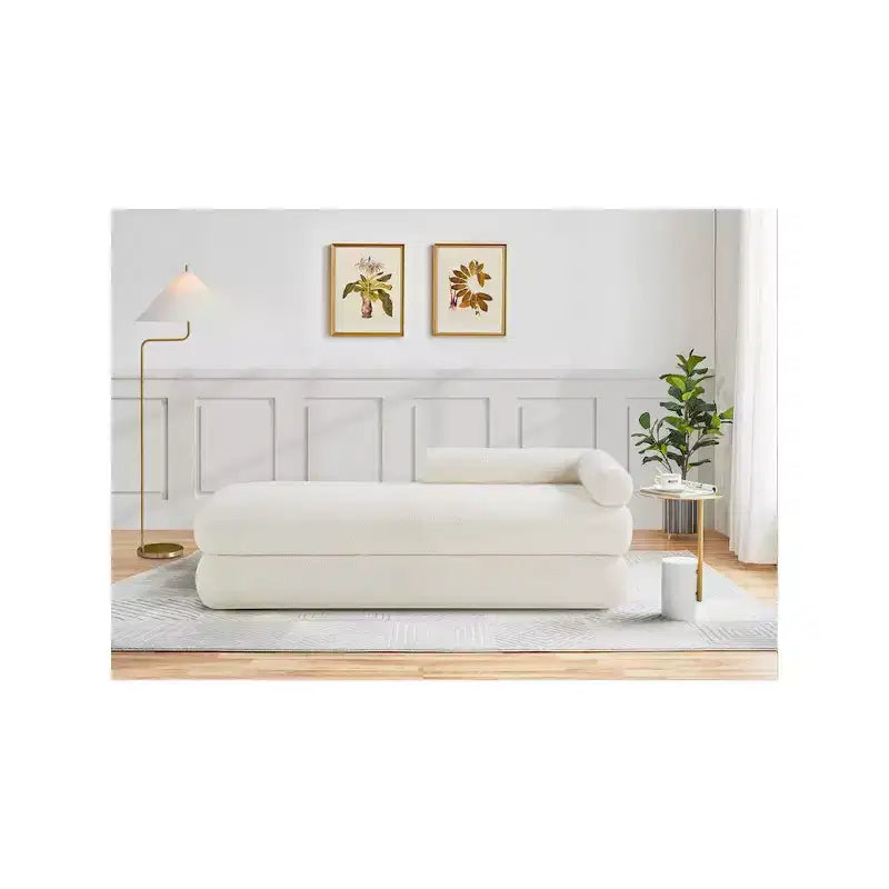 Meridian Furniture, Panca Kennedy in tessuto effetto montone Teddy
