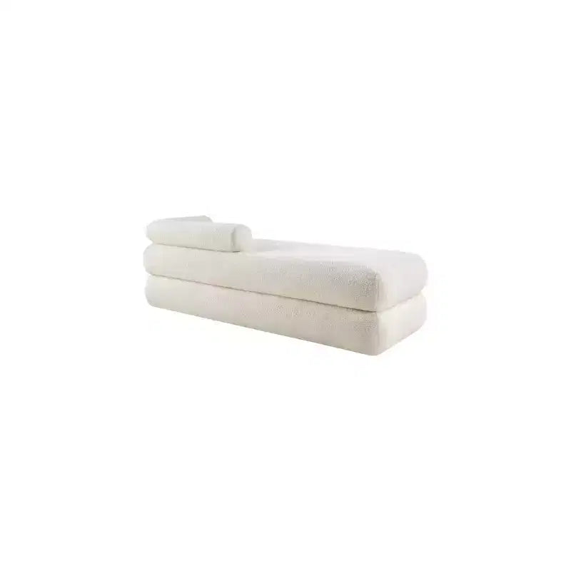 Meridian Furniture, Panca Kennedy in tessuto effetto montone Teddy