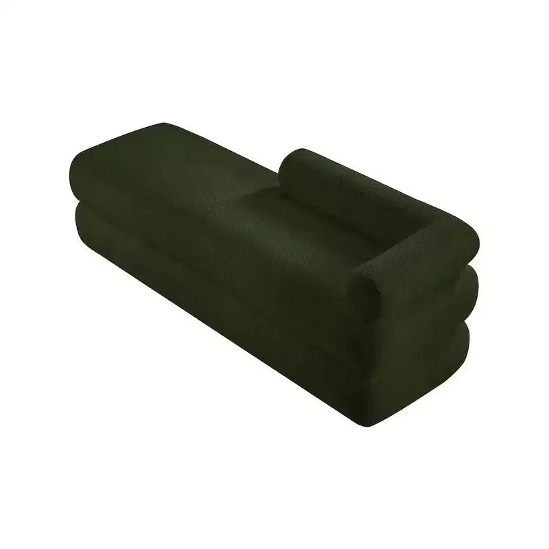 Meridian Furniture, Panca Kennedy in tessuto effetto montone Teddy