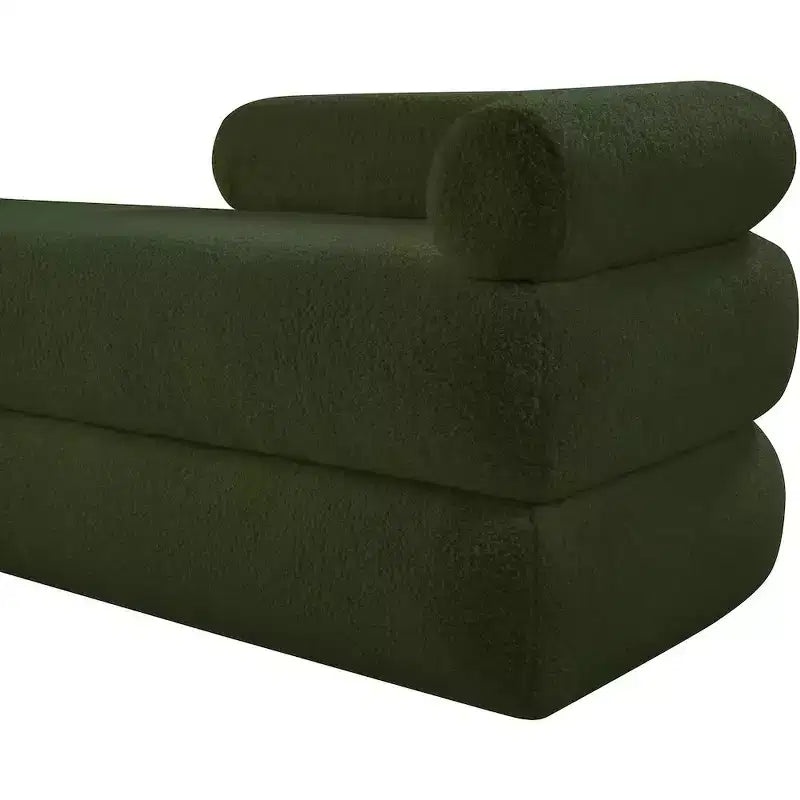 Meridian Furniture, Panca Kennedy in tessuto effetto montone Teddy