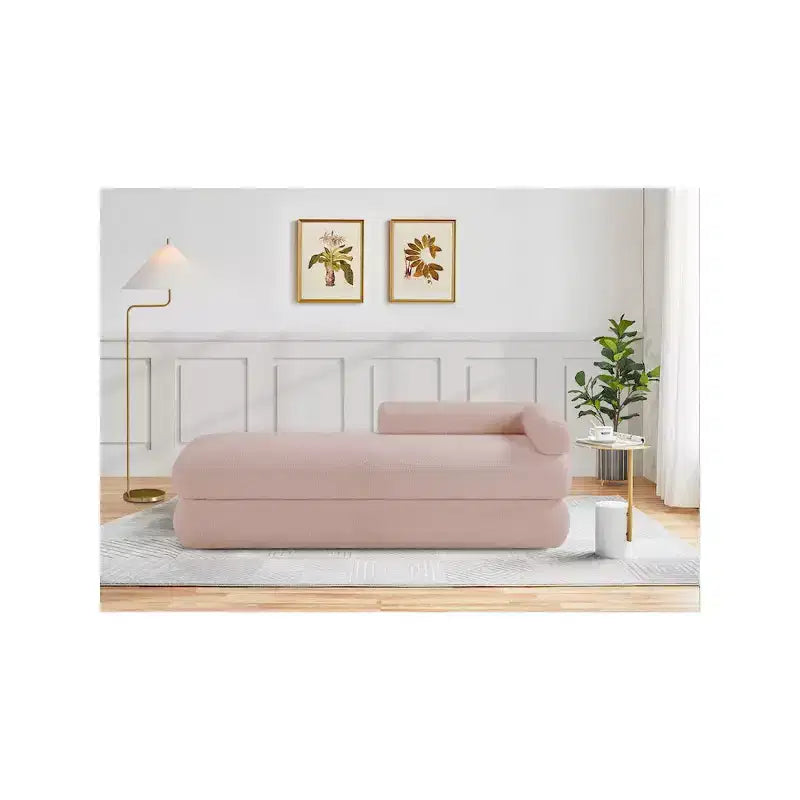 Meridian Furniture, Panca Kennedy in tessuto effetto montone Teddy