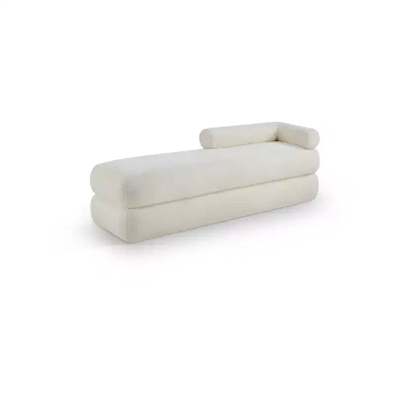 Meridian Furniture, Panca Kennedy in tessuto effetto montone Teddy
