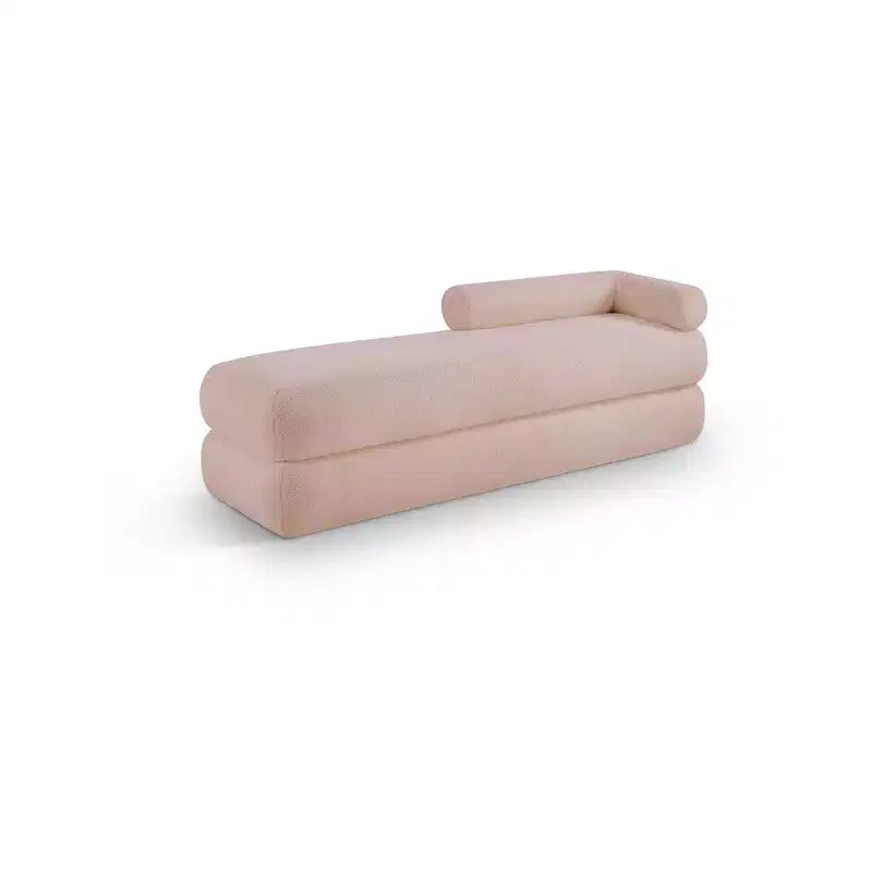 Meridian Furniture, Panca Kennedy in tessuto effetto montone Teddy