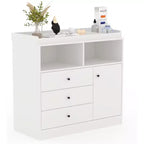 Fasciatoio per neonati Acekool con fasciatoio, fasciatoio in legno per neonati con cassetti, armadietto, ripiani aperti, per camera da letto o nursery