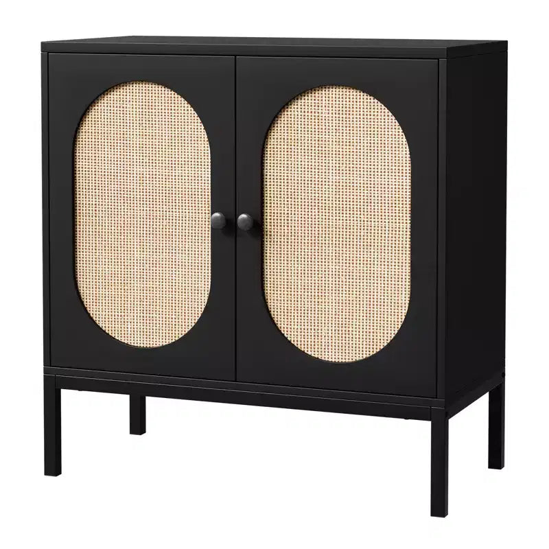 31.5 Mobile Credenza Buffet, Mobile Contenitore in Rattan con Ripiani Regolabili, Mobile Dispensa da Cucina per Soggiorno Sala da Pranzo Ingresso