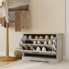 AndMakers Mobile Porta Scarpe Bianco Antico da 44.98 cm H x 60 cm L con 1 Cassetto a Ribalta e Ripiano Regolabile