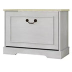 AndMakers Mobile Porta Scarpe Bianco Antico da 44.98 cm H x 60 cm L con 1 Cassetto a Ribalta e Ripiano Regolabile