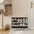 AndMakers Mobile Porta Scarpe Bianco Antico da 44.98 cm H x 60 cm L con 1 Cassetto a Ribalta e Ripiano Regolabile