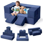 GustoWave Divano Modulare per Bambini 6 Pezzi, Set Divano da Gioco in Schiuma con Cuscini Staccabili, Divano Morbido Convertibile per Neonati e Bambini