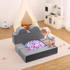GustoWave Divano Modulare per Bambini 6 Pezzi, Set Divano da Gioco in Schiuma con Cuscini Staccabili, Divano Morbido Convertibile per Neonati e Bambini